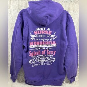 “Wonderful Nurse” Hoodie, Purple Women’s M